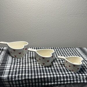 Heart Patterned Ceramic Measuring Cups NWT